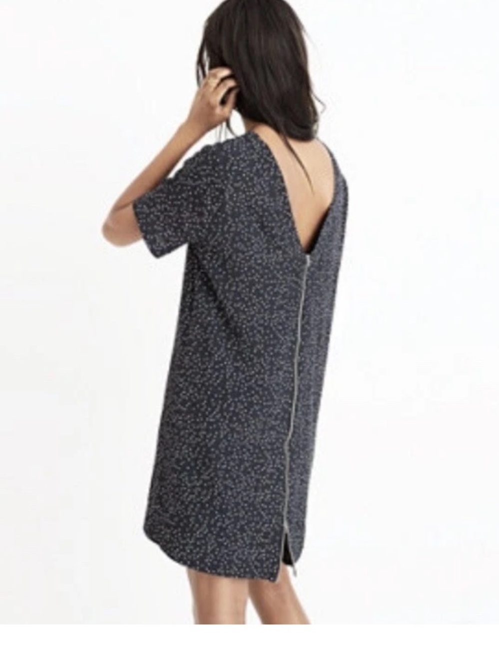MADEWELL Zip Back Polka Dot Dress Size 6